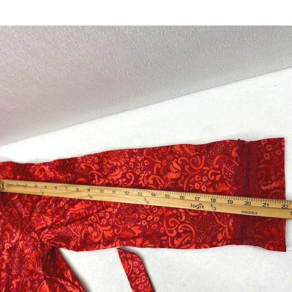 Delicates‎ Satin Robe and Chemise Nightgown Womens Small Red Lingerie Romantic
